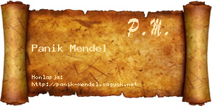 Panik Mendel névjegykártya